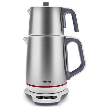 Homend Royaltea 1709H Dokunmatik Konuan Celik Cay Makinesi 1800W 1,9Lt Celik Isitici 1Lt. Celik Demlik 