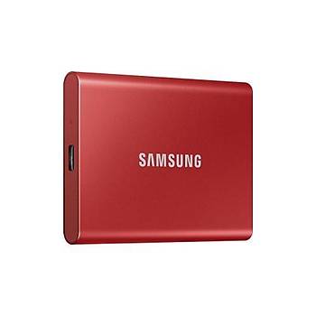 Samsung T7 500GB 1050MB-1000MB/s USB 3.2 Gen2 Tanabilir SSD Metalik Krmz MU-PC500R/WW (3 Yl Samsung Trkiye Garantili)