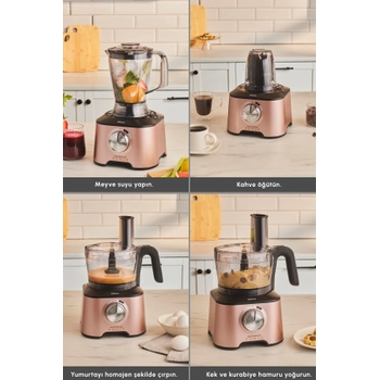 Karaca Mastermaid Power Multifunctional 10 In 1 Rosegold G�da Haz�rlama Seti 2000W