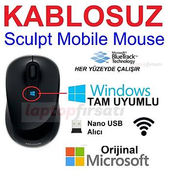 Microsoft Sculpt Mobile Siyah Mouse (43U-00003)