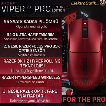 Razer Viper V3 PRO Sentinels Edition RZ01-05120400-R3M1 Ultralight Optik 35K Kablosuz Oyuncu Mouse