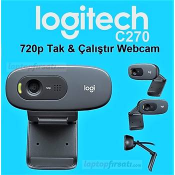 Logitech C270 Mikrofonlu HD 720p Webcam 960-001063 V-U0018 
