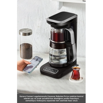 Karaca �aysever Robotea Pro Connect 4 in 1 Konu�an Cam �ay Makinesi Silver