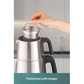 Homend Royaltea 1711h �elik �ay Makinesi Inox Siyah