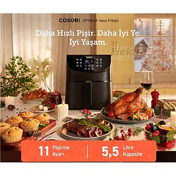 COSORI PREMIUM XXL CP158-AF 5.5LT 1700W DOKUNMATIK AIRFRYER KIRMIZI