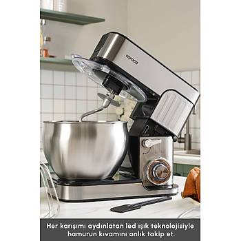 Karaca Inoxchef Pro Hamur Yo�urma Makinesi 1300W 7L Paslanmaz �elik G�m�� Renk