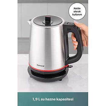 Homend Royaltea 1711h �elik �ay Makinesi Inox Siyah