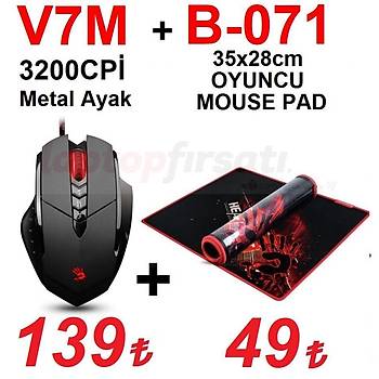 BLOODY V7M71 V7M 3200cpi Gamer Mouse + B-071 Oyuncu Mouse Pad
