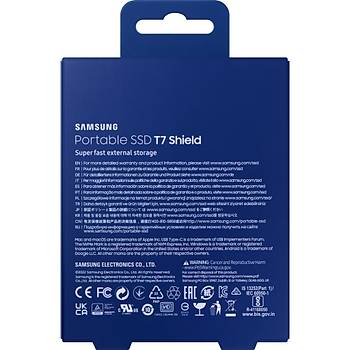 Samsung T7 Shield 2TB MU-PE2T0R/WW 1050MB-1000MB/Sn USB 3.2 Gen2 Harici SSD Mavi 3 YIL Samsung TURKIYE Garantili