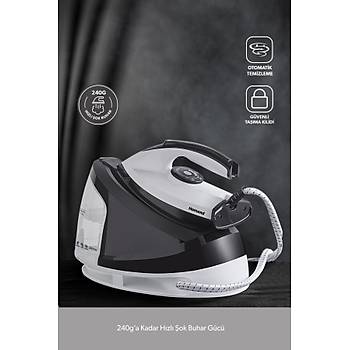 Homend Steamwork 1167H 2400 Watt Buhar Kazanl� �t� - Siyah / Beyaz -
