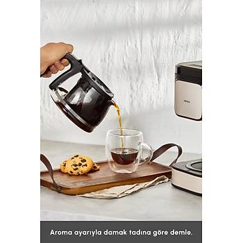 Karaca Just Coffee Aroma 2 In 1 Filtre Kahve ve �ay Demleme Makinesi Bej