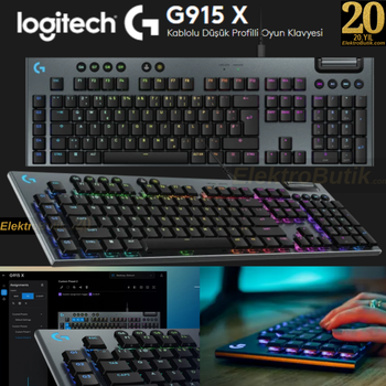 Logitech G915 X GL Tactile Brown Switch RGB Kablolu Ingilizce Mekanik Gaming Klavye 920-012942
