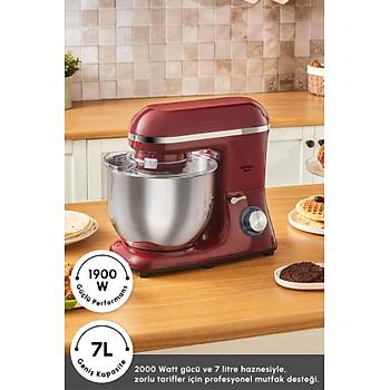 Karaca Chefcrafter Hamur Yo�urma Makinesi Red 1900W 7L