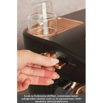 Karaca Hat�r Perfetto Dijital ve Dokunmatik Ekranl� �elik Cezveli Espresso ve T�rk Kahve Makinesi Copper