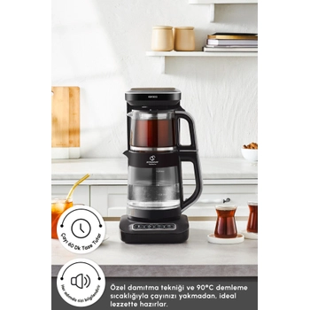 Karaca �aysever Robotea Pro Connect 4 in 1 Konu�an Cam �ay Makinesi Silver