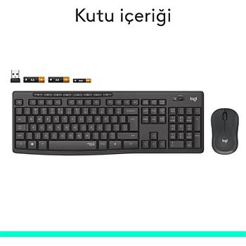 Logitech MK295 Siyah 920-009804 Kablosuz Klavye Mouse Set