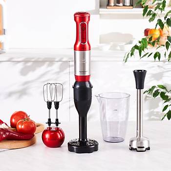 KARACA E228HB-1500  MASTERMAID PROSTEEL HAND BLENDER IMPERIAL RED INOX 1500 W