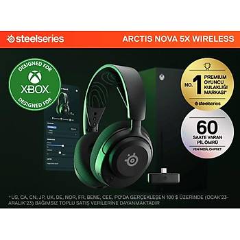 Steelseries Arctis Nova 5X Siyah SSH61676 Kablosuz Oyuncu Kulakl�k 2 YIL STEELSERIES TURKIYE GARANTILIDIR