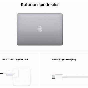 Apple MacBook Pro M2 2022 8C. CPU 10C.GPU 8GB 512GB SSD 13.3 macOS Uzay grisi MNEJ3TU/A 2 YIL APPLE TURKIYE GARANTILI