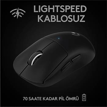 Logitech G PRO X Superlight 910-005881 Siyah Lightspeed Hero �arjl� Optik Kablosuz Oyuncu Mouse