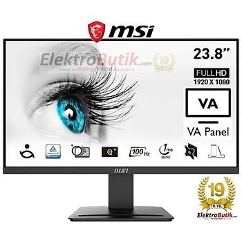 MSI 23.8 PRO MP2412 VA PANEL FULL HD 1MS 100HZ MONITOR