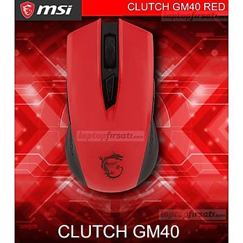 MSI Clutch GM40 Kýrmýzý Oyuncu Mouse