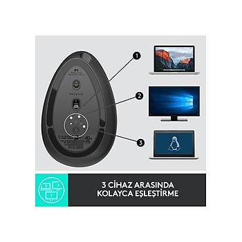 Logitech Mx Vertical Siyah 910-005448 Optik �arjl� Kablosuz Mouse