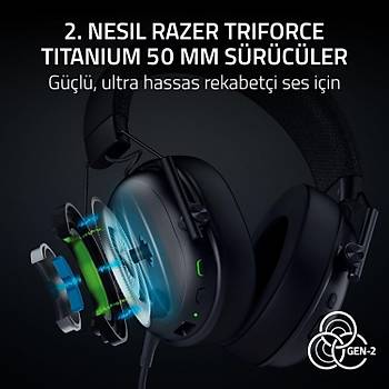 Razer BlackShark V3 Siyah RZ04-05410100-R3M1 HyperSpeed Kablosuz E-Spor Oyuncu Kulakl�k