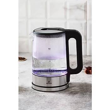 Karaca Cam Su Is�t�c� 1,7 Lt 5 Kademeli S�cakl�k Ayar� LED I��kl� Otomatik Kapanma �zellikli