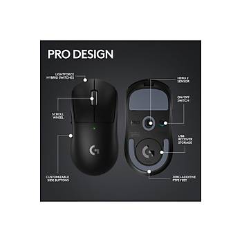 Logitech G PRO X Superlight 2 Siyah 910-006631 Lightspeed Hero 2 Optik �arjl� 60gram Kablosuz Oyuncu Mouse