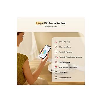 Roborock Q8 Ak�ll� Robot S�p�rge Beyaz 10.000 Pa Cekis Gucu 2 YIL ROBOROCK TURKIYE GARANTILI