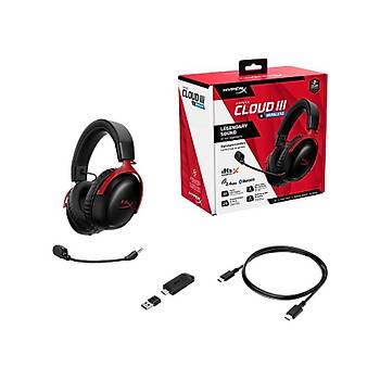 HyperX Cloud III S A59Z0AA Siyah-Krmz Kablosuz Oyuncu Kulaklik
