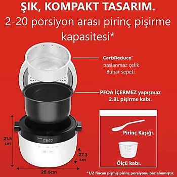 Instant Pot H�zl� Pilav Pi�irici ve Buharl� Pi�irici 20 Porsiyon 2.8 Lt.