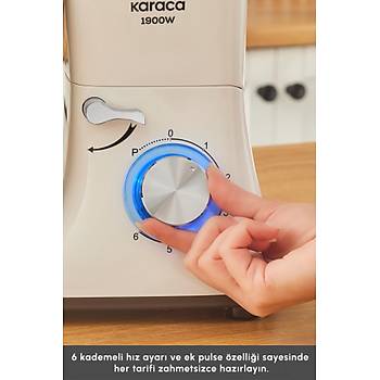 Karaca Chefcrafter Hamur Yo�urma Makinesi Porcelain White 1900W 7L