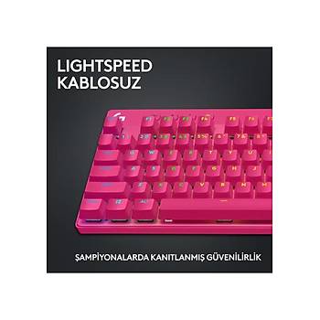 Logitech G PRO X TKL LIGHTSPEED Pembe 920-012159 RGB Tactile Switch Kablosuz Mekanik Oyuncu Klavye