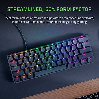 Razer Huntsman Mini US Layout RGB %60 TKL Purple Switch Kablolu Mekanik Oyuncu Klavyesi RZ03-03390100-R3M1