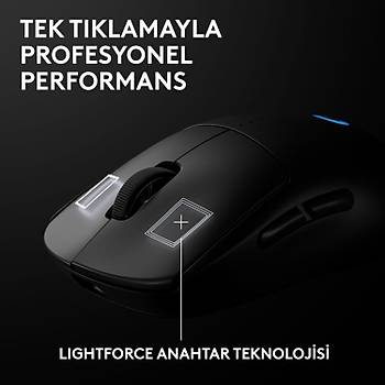 Logitech G Pro 2 Lightspeed Siyah 910-007296 44K Hero 2 Optik LIGHTSYNC RGB �arjl� 80gram Kablosuz Oyuncu Mouse