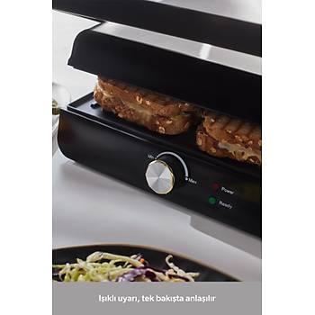 Homend Grilliant 1346H D�k�m Plakal� 4 Dilim Tost ve Izgara Makinesi Inox 2000 W