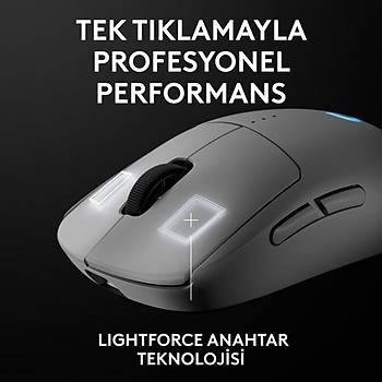 Logitech G Pro 2 L�ghtspeed Beyaz 910-007303 44K Hero 2 Optik LIGHTSYNC RGB �arjl� 80gram Kablosuz Oyuncu Mouse