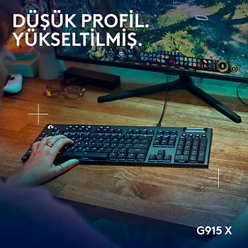 Logitech G915 X GL Tactile Brown Switch RGB Kablolu Ingilizce Mekanik Gaming Klavye 920-012942