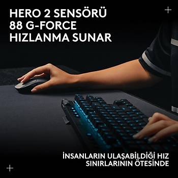 Logitech G Pro 2 Lightspeed Siyah 910-007296 44K Hero 2 Optik LIGHTSYNC RGB �arjl� 80gram Kablosuz Oyuncu Mouse