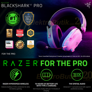 Razer BlackShark V2 Pro 2023 Beyaz RZ04-04530200-R3M1 HyperSpeed Kablosuz E-Spor Oyuncu Kulakl�k