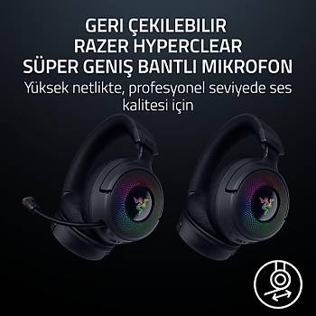 Razer Kraken V4 RZ04-05170100-R3M1 RGB USB Kablosuz Kulak Ustu Oyuncu Kulakligi