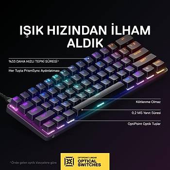 STEELSERIES APEX 9 MINI MEKANIK OYUN KLAVYESI 64838 UK