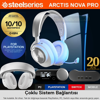 SteelSeries Arctis Nova Pro Wireless P Kablosuz Beyaz Gaming Kulaklk SSH61526