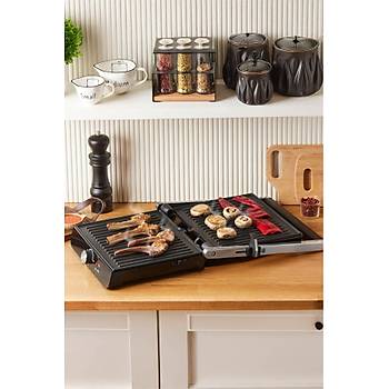 Homend Grilliant 1356H D�k�m Plakal� 4 Dilim Tost ve Izgara Makinesi Inox 2000 W