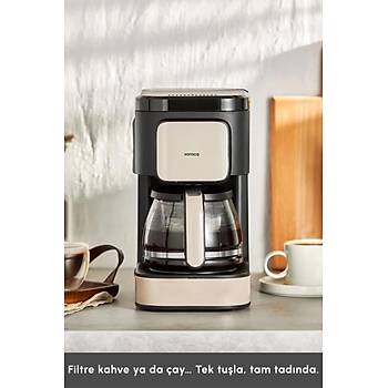 Karaca Just Coffee Aroma 2 In 1 Filtre Kahve ve �ay Demleme Makinesi Bej