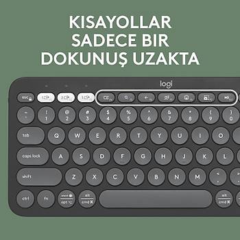 Logitech Pebble Keys 2 K380S 920-011859 Siyah TKL Q Kablosuz Klavye