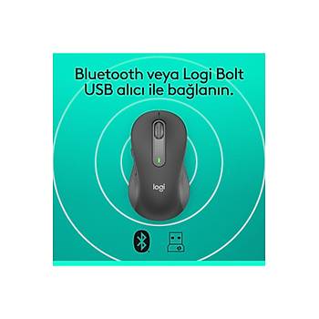 Logitech M650 Signature 910-006253 Siyah Sessiz K���k Boy Sa� El Kablosuz Mouse