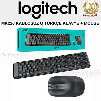 Logitech MK220 S�YAH 920-003163 Kablosuz Klavye Mouse Set